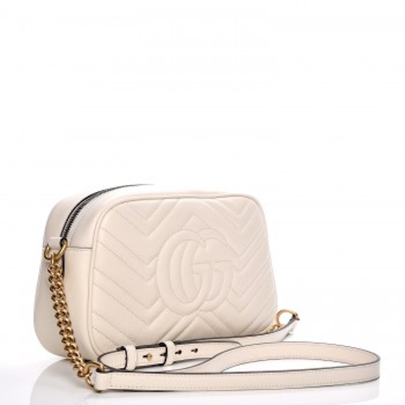 Order Gucci GG Marmont 小號白色菱格肩背包