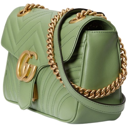 Gucci GG Marmont Small Shoulder Bag Matelasse Chevron Sage Green Order Gucci GG Marmont Small Shoulder Bag Matelasse Chevron Sage Green