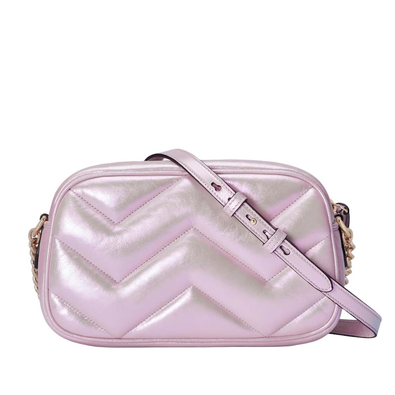 Lookbook 古驰GG Marmont小号粉色幻彩单肩包