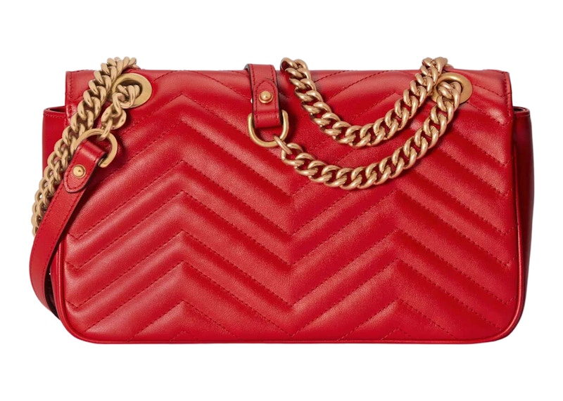 Lookbook 古驰GG Marmont小号红色单肩包