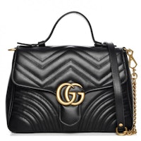 Gucci GG Marmont Small Top Handle Bag Black Gucci GG Marmont Small Top Handle Bag Black