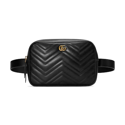 Gucci GG Marmont Square Belt Bag Matelasse Black