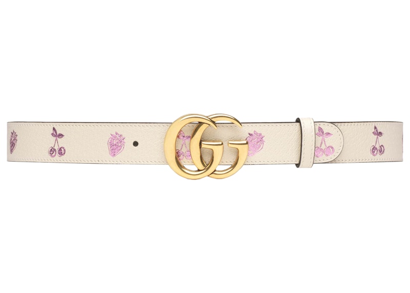 Gucci GG Marmont Thin Belt White