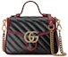 Buy Gucci GG Marmont Top Handle Diagonal Matelasse Mini Black/Cerise