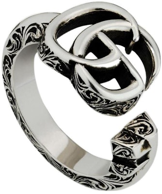 GUCCI GG Marmont Vintage Double G 925 Silver Unisex Ring. YBC627760001 Shop GUCCI GG Marmont Vintage Double G 925 Silver Unisex Ring. YBC627760001
