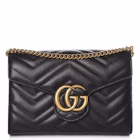Gucci GG Marmont Wallet on Chain Matelasse Black Gucci GG Marmont Wallet on Chain Matelasse Black