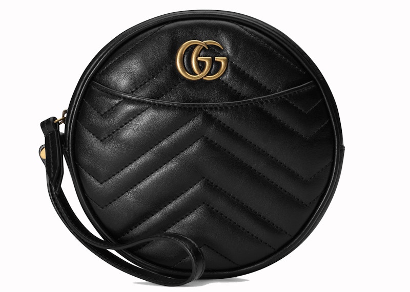 Gucci GG Marmont Wrist Wallet Round Matelasse Black