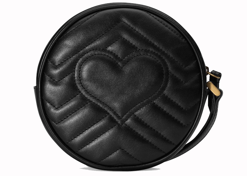 Order Gucci GG Marmont Cartera de Muñeca Redonda Matelassé Negra