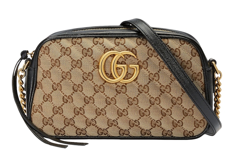 Gucci GG Marmont Zip Around Shoulder Bag Small Beige/Ebony