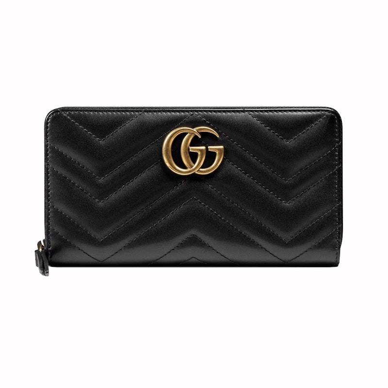 Gucci GG Marmont Zip Around Wallet Black