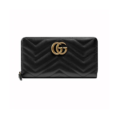 Gucci GG Marmont Zip Around Wallet Black