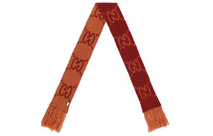 GUCCI GG Mohair Wool Blend Logo Scarf Orange/Red 638680-3GF96-6276 圖 2