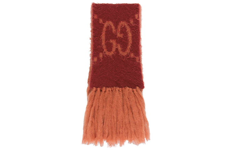 GUCCI GG Mohair Wool Blend Logo Scarf Orange/Red 638680-3GF96-6276 圖 3