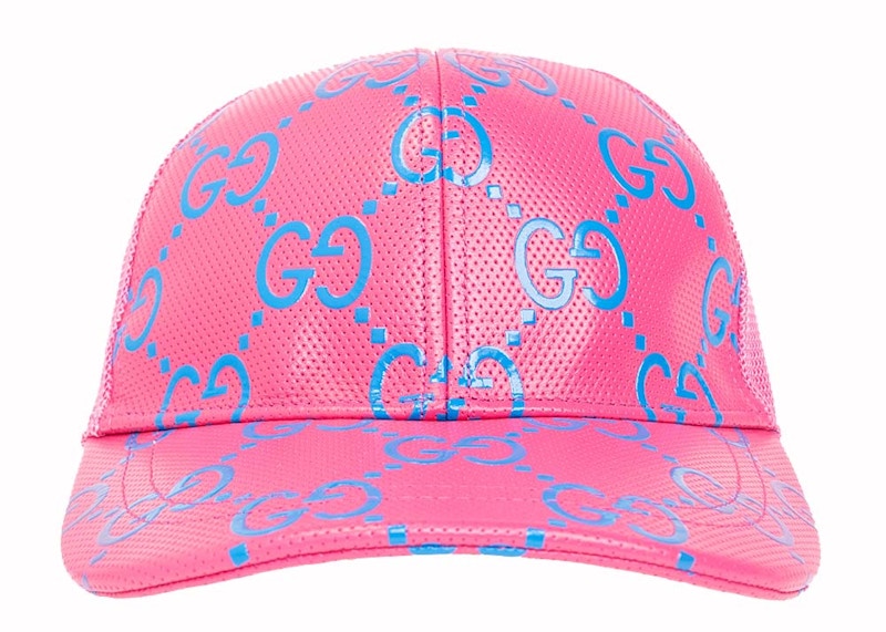 Gucci GG Monogram Print Trucker Cap Pink/Blue