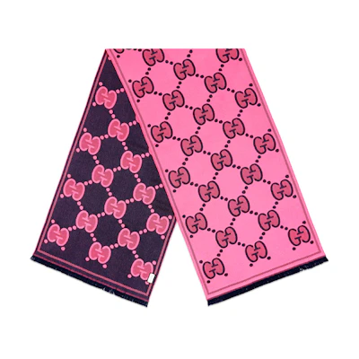 GUCCI GG Monogram Reversible Scarf Pink/Blue Unisex 581537-3G200-5868