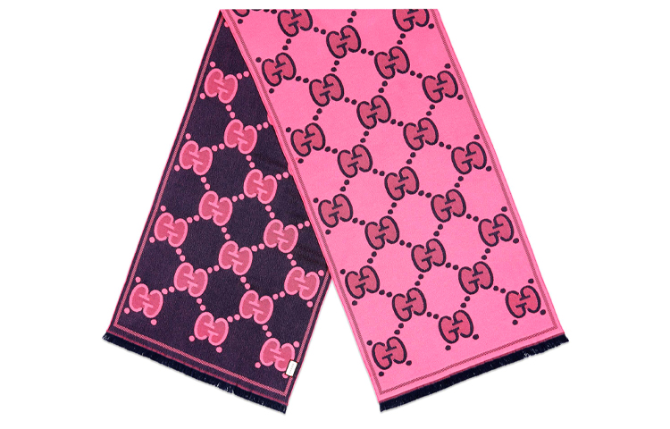 GUCCI GG Monogram Reversible Scarf Pink/Blue Unisex 581537-3G200-5868 圖 2