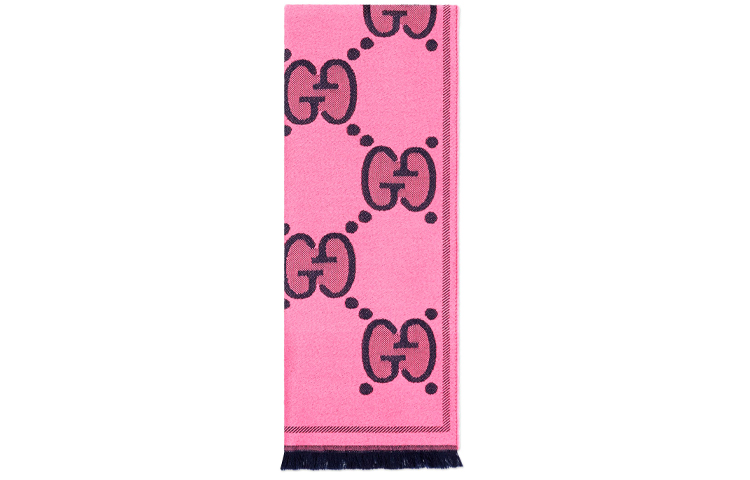 GUCCI GG Monogram Reversible Scarf Pink/Blue Unisex 581537-3G200-5868 圖 3