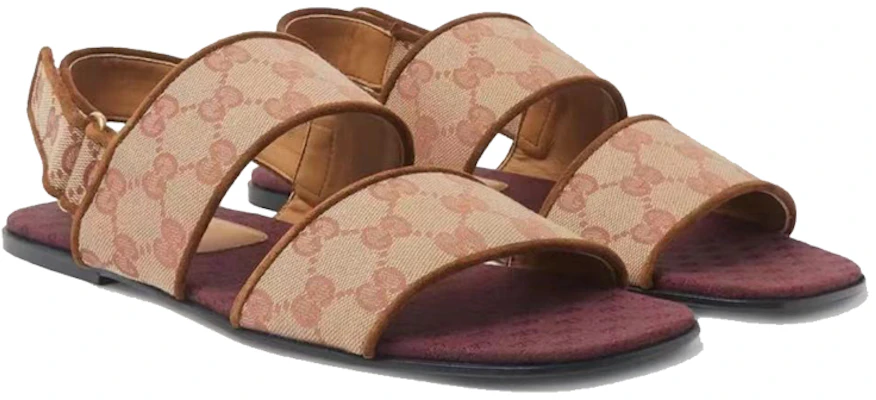Gucci GG Monogram Slingback Flat Sandals 'Tan Red' 574492-G1710-8371 Order Gucci GG Monogram Slingback Flat Sandals 'Tan Red' 574492-G1710-8371