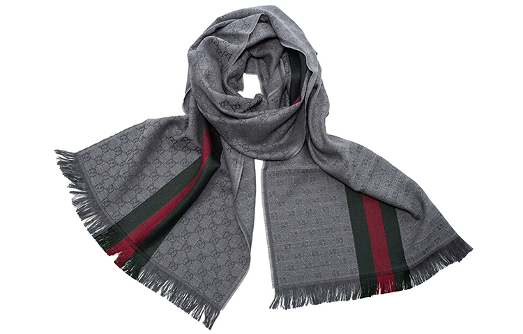 GUCCI GG Monogram Wool Scarf Unisex Striped Classic Collection 544620-4G704-1266 圖 2