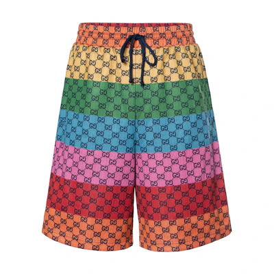 Gucci GG Multicolor SS21 Knit Casual Shorts with Interlocking G Pattern 661176-XJDLP-4206