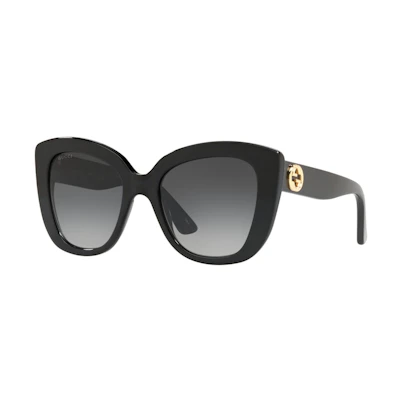 Gucci GG Ovesized Cat Eye Sunglasses Black/Gold (GG0327S-001)
