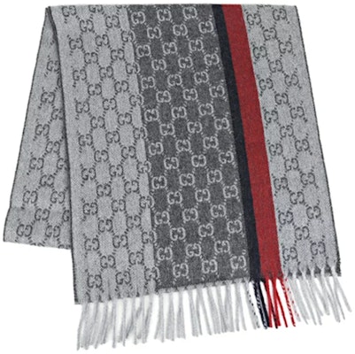 GUCCI GG Pattern Print Grey Knitted Scarf Unisex Couple Style 391530-G944-1274 Buy GUCCI GG Pattern Print Grey Knitted Scarf Unisex Couple Style 391530-G944-1274
