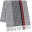 Order GUCCI GG Pattern Print Grey Knitted Scarf Unisex Couple Style 391530-G944-1274
