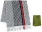 Purchase GUCCI GG Pattern Print Grey Knitted Scarf Unisex Couple Style 391530-G944-1274