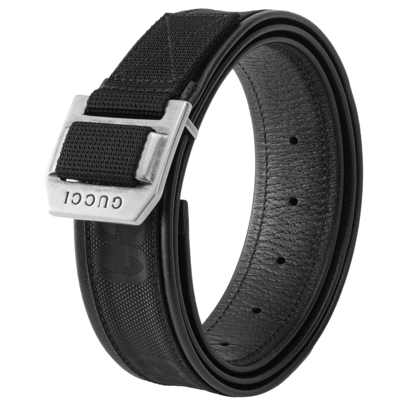 Shop GUCCI GG Pattern Print Leather Belt Black 4cm  Accessory. 684485H9HLX1000