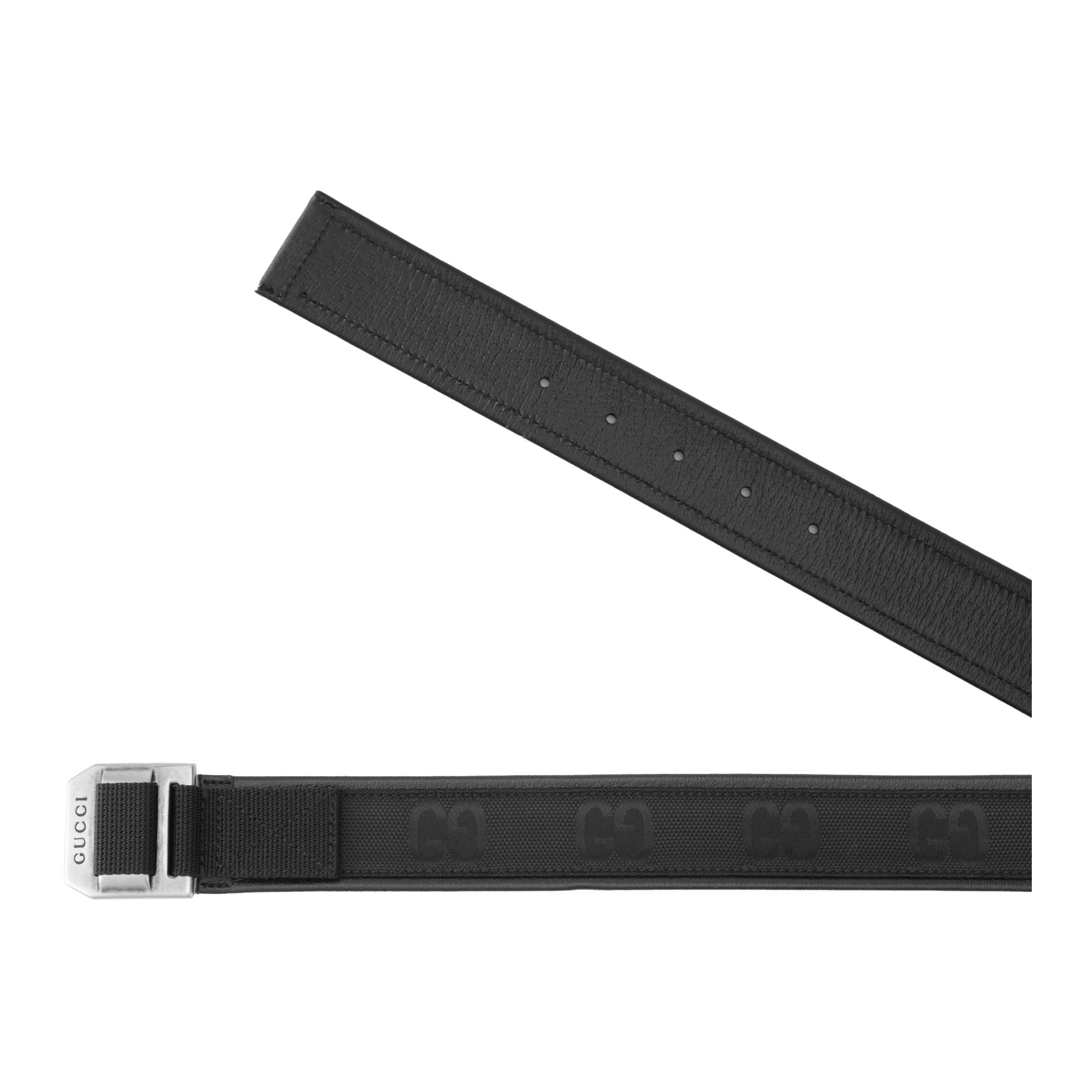 Purchase GUCCI GG Pattern Print Leather Belt Black 4cm  Accessory. 684485H9HLX1000