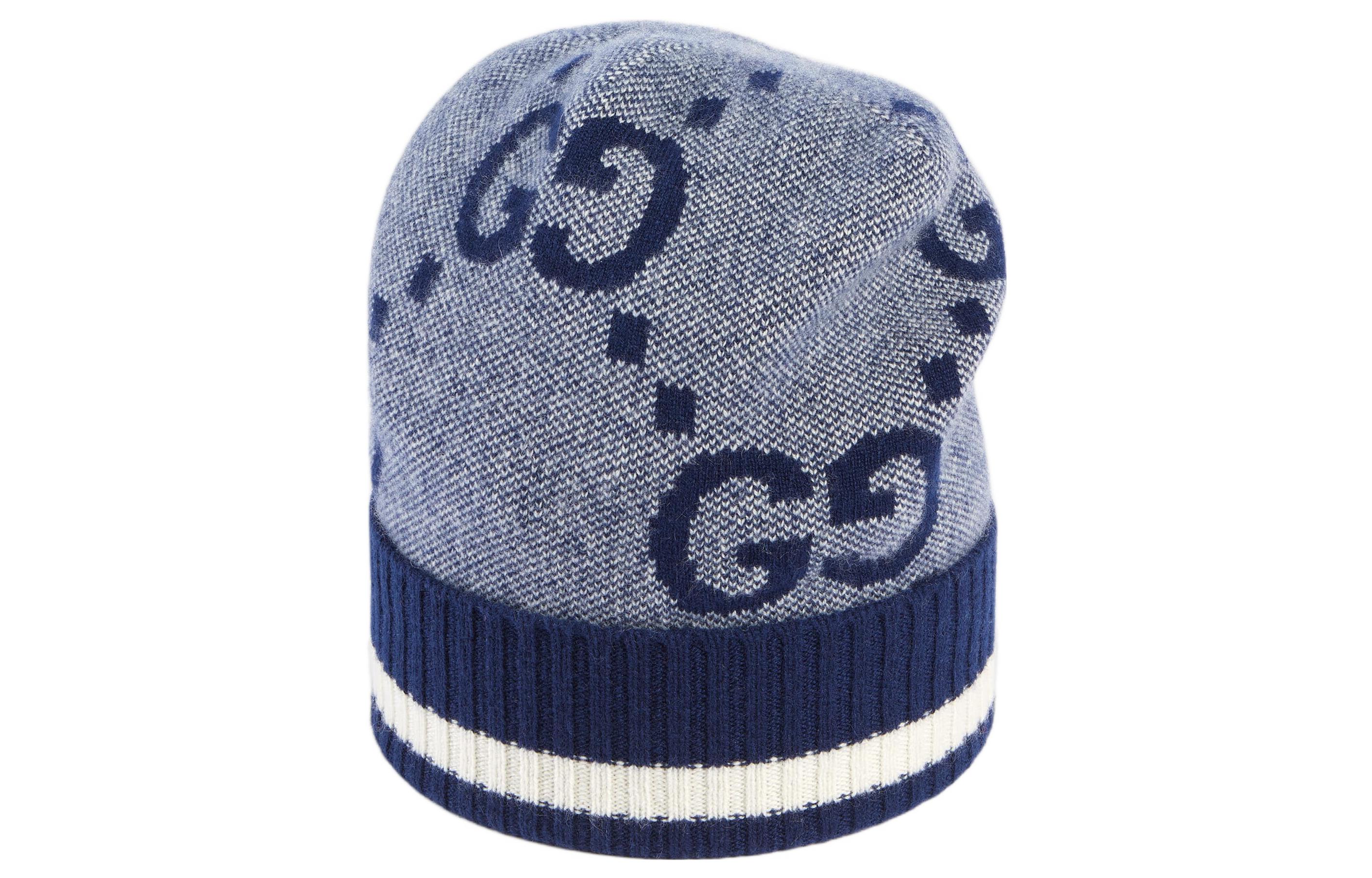 Order GUCCI GG Pattern Ribbed Trim Striped Cashmere Knit Beanie for Men. 676827-4GABX-4178