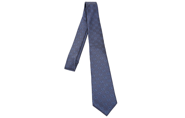 GUCCI GG Pattern Silk Tie Blue with Gift Box 408865-4E002-4369 圖 3