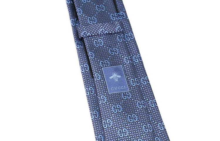 GUCCI GG Pattern Silk Tie Blue with Gift Box 408865-4E002-4369 圖 5