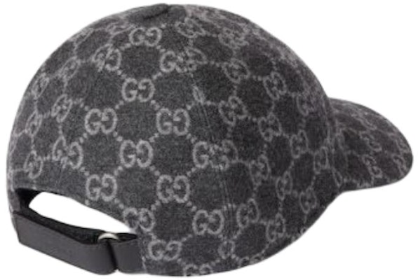 GUCCI GG Pattern Wool Baseball Cap Dark Grey/Grey 7928274HBBU1060 Details for GUCCI GG Pattern Wool Baseball Cap Dark Grey/Grey 7928274HBBU1060