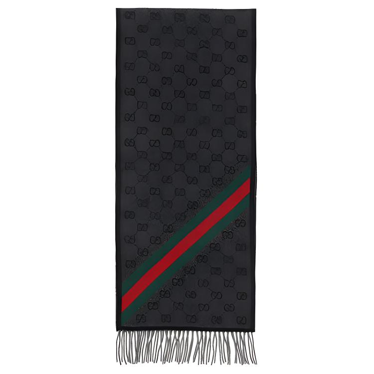 GUCCI GG Pattern Wool Knit Scarf Unisex情侣款 570603-3GB18-1466