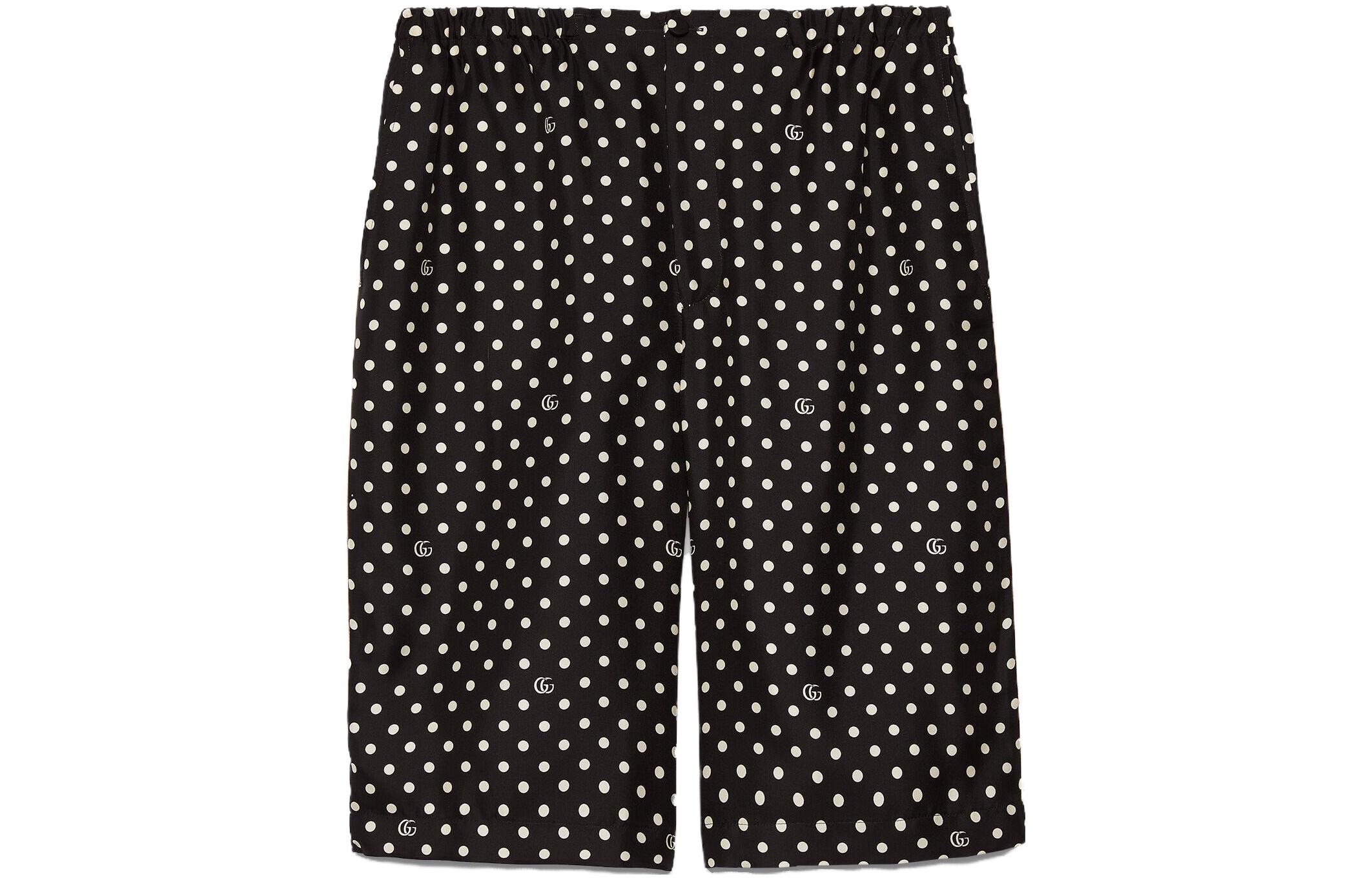 Gucci GG Polka Dot Print Black Shorts 730663-ZALZR-1066