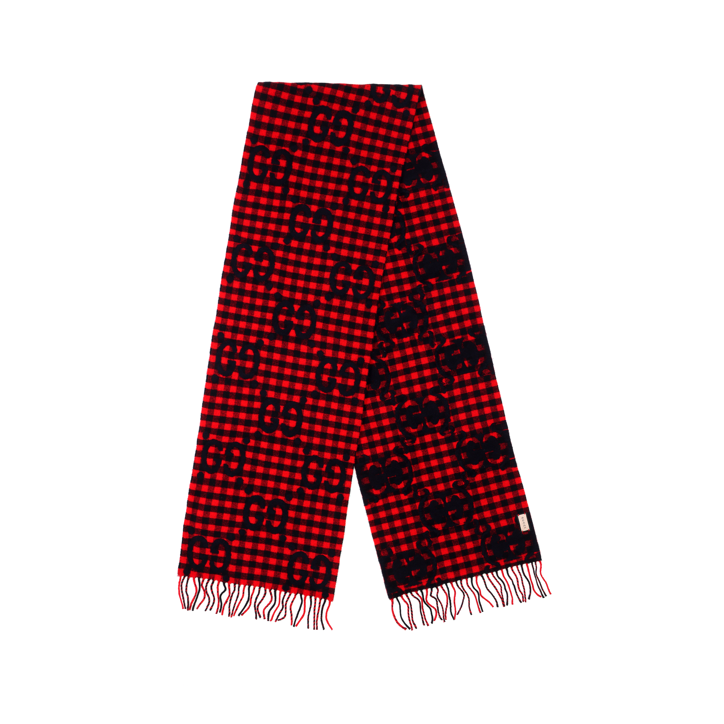 GUCCI GG Print Tassel Wool Scarf for Men Red 644365-4G718-6468 圖 3