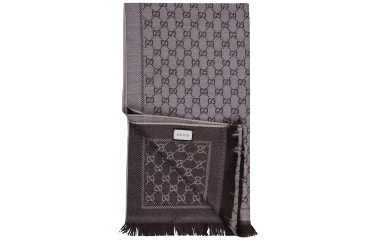 GUCCI GG Reversible Jacquard Wool Scarf Fringe Unisex 411115-3G200-9764 圖 5