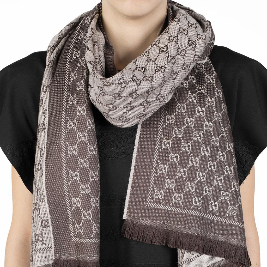 GUCCI GG Reversible Jacquard Wool Scarf Fringe Unisex 411115-3G200-9764 圖 6