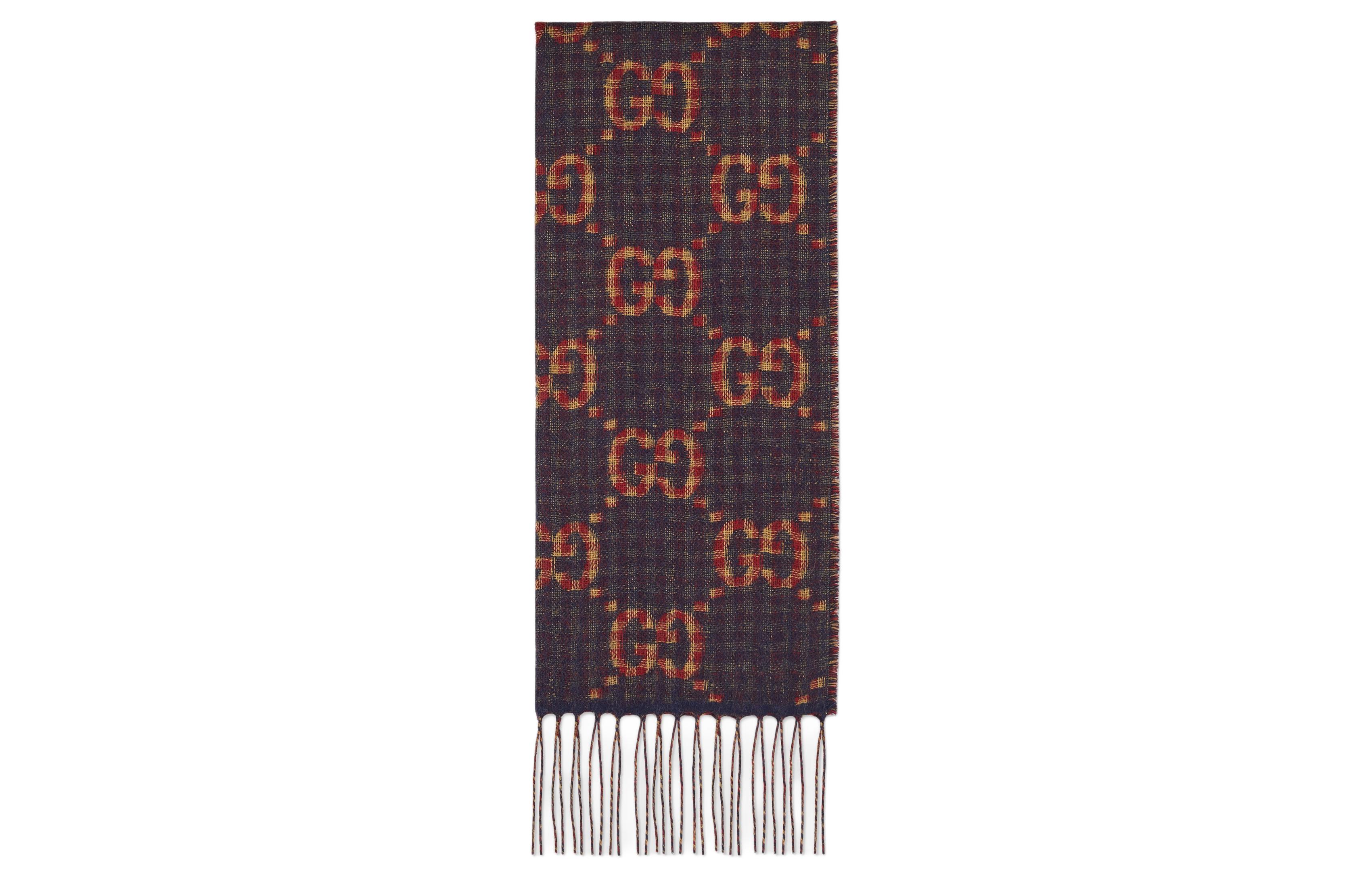 GUCCI GG Ribbed Knit Wool Scarf for Men in Blue. 7656224G2004978 圖 2