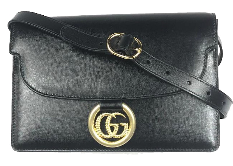 Gucci GG Ring Torchon Shoulder Bag Black