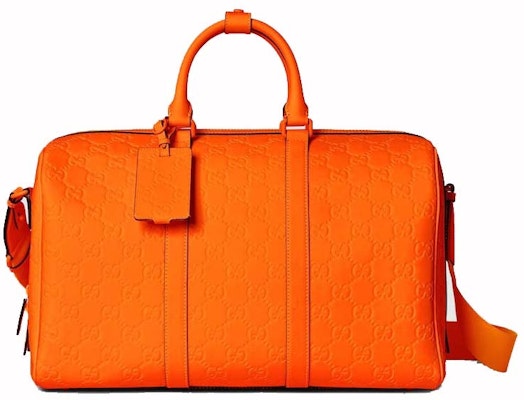 Gucci GG Rubber-Effect Medium Duffle Bag Bright Orange Buy Gucci GG Rubber-Effect Medium Duffle Bag Bright Orange