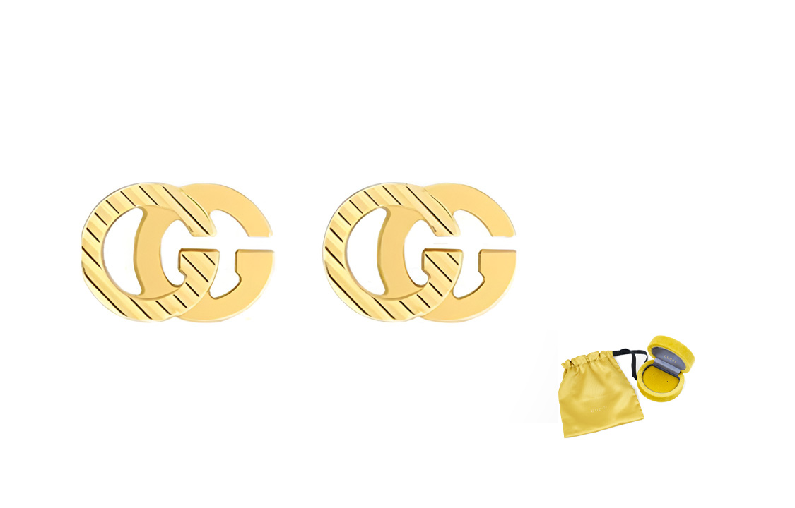 GUCCI GG Running 18k Gold Earrings Jewelry for Couples 652219-J8500-8000 圖 2