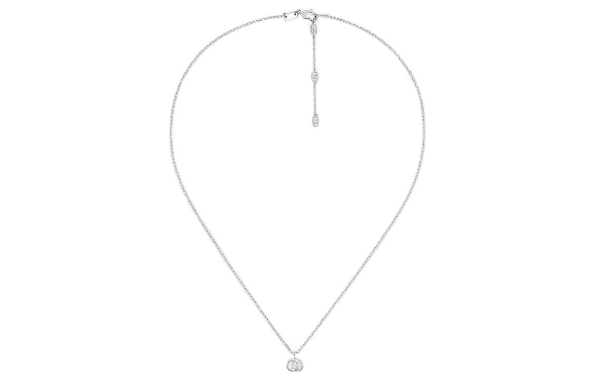 GUCCI GG Running 18K White Gold Necklace Unisex Couple Jewelry 687118-J8502-9000