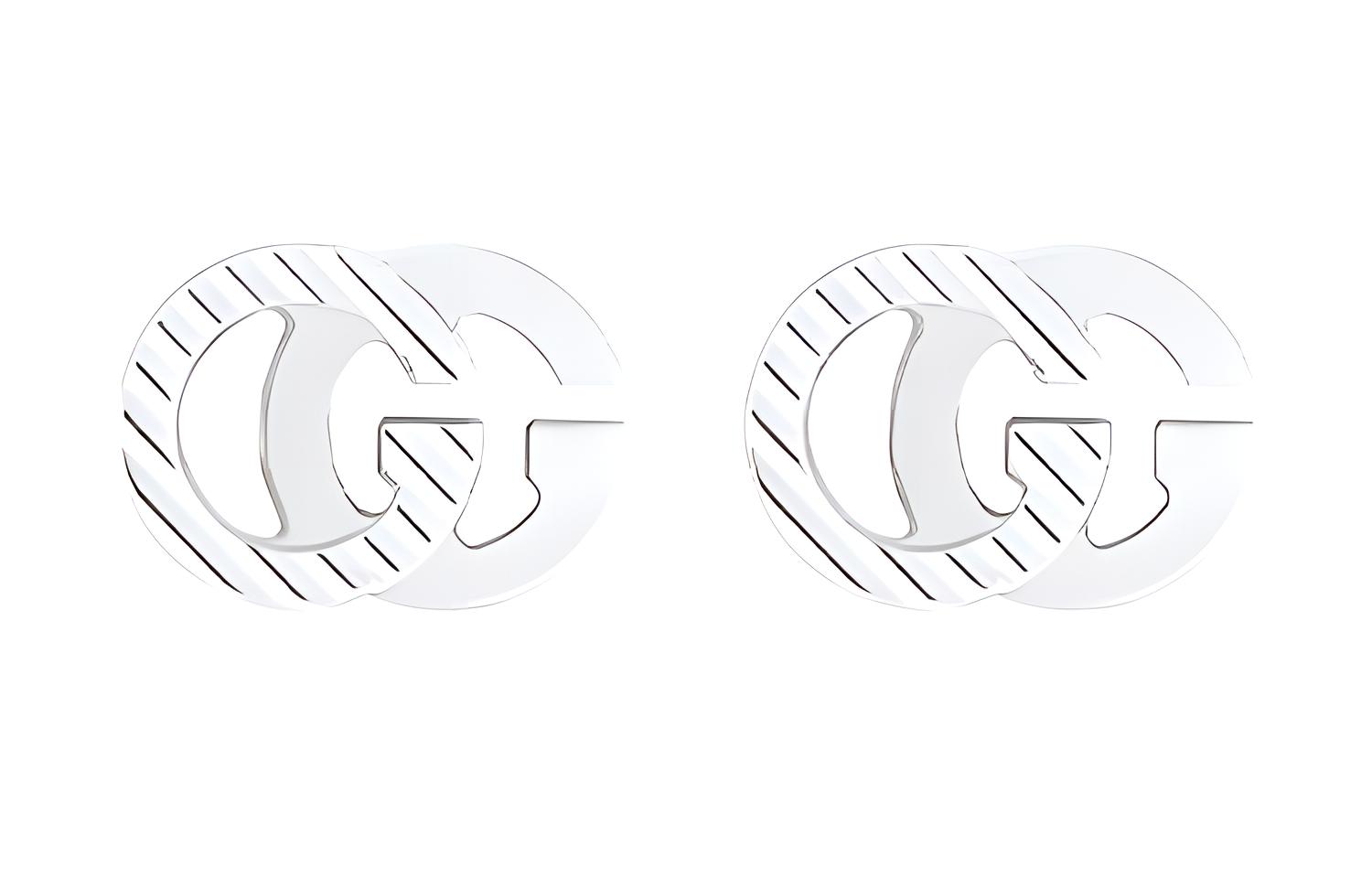 GUCCI GG Running 18K White Gold Unisex Earrings Silver 652219-J8502-9000