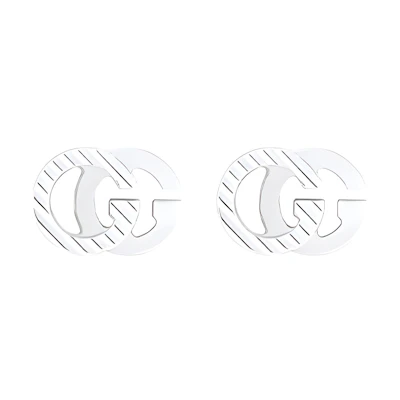 GUCCI GG Running 18K White Gold Unisex Earrings Silver 652219-J8502-9000
