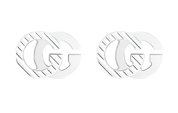 GUCCI GG Running 18K White Gold Unisex Earrings Silver 652219-J8502-9000 圖 2