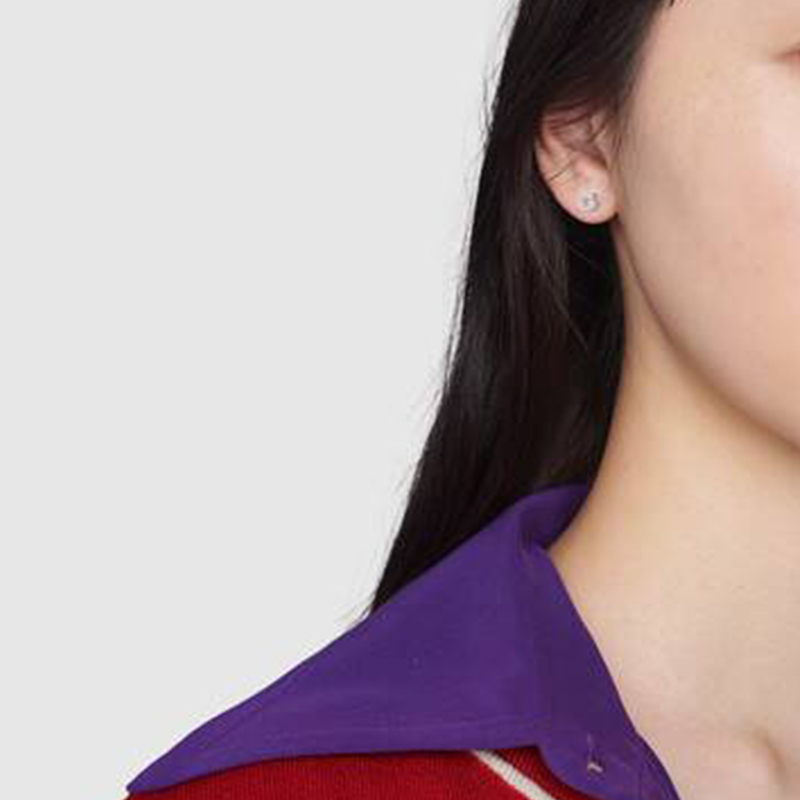 GUCCI GG Running 18K White Gold Unisex Earrings Silver 652219-J8502-9000 圖 4