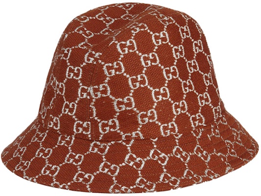 GUCCI GG Series Lame Logo Wool Jacquard Bucket Hat Unisex Rust Red 631951-3HK74-2500 Shop GUCCI GG Series Lame Logo Wool Jacquard Bucket Hat Unisex Rust Red 631951-3HK74-2500