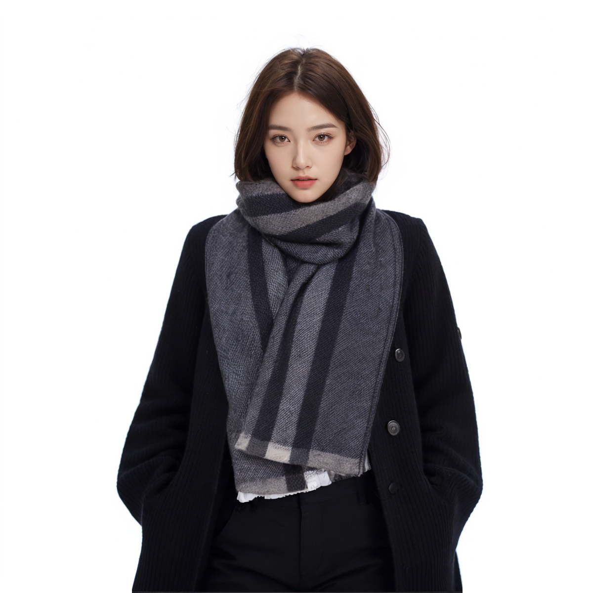 GUCCI GG Series Wool Scarf in Grey 387574-4G200-1361 圖 7